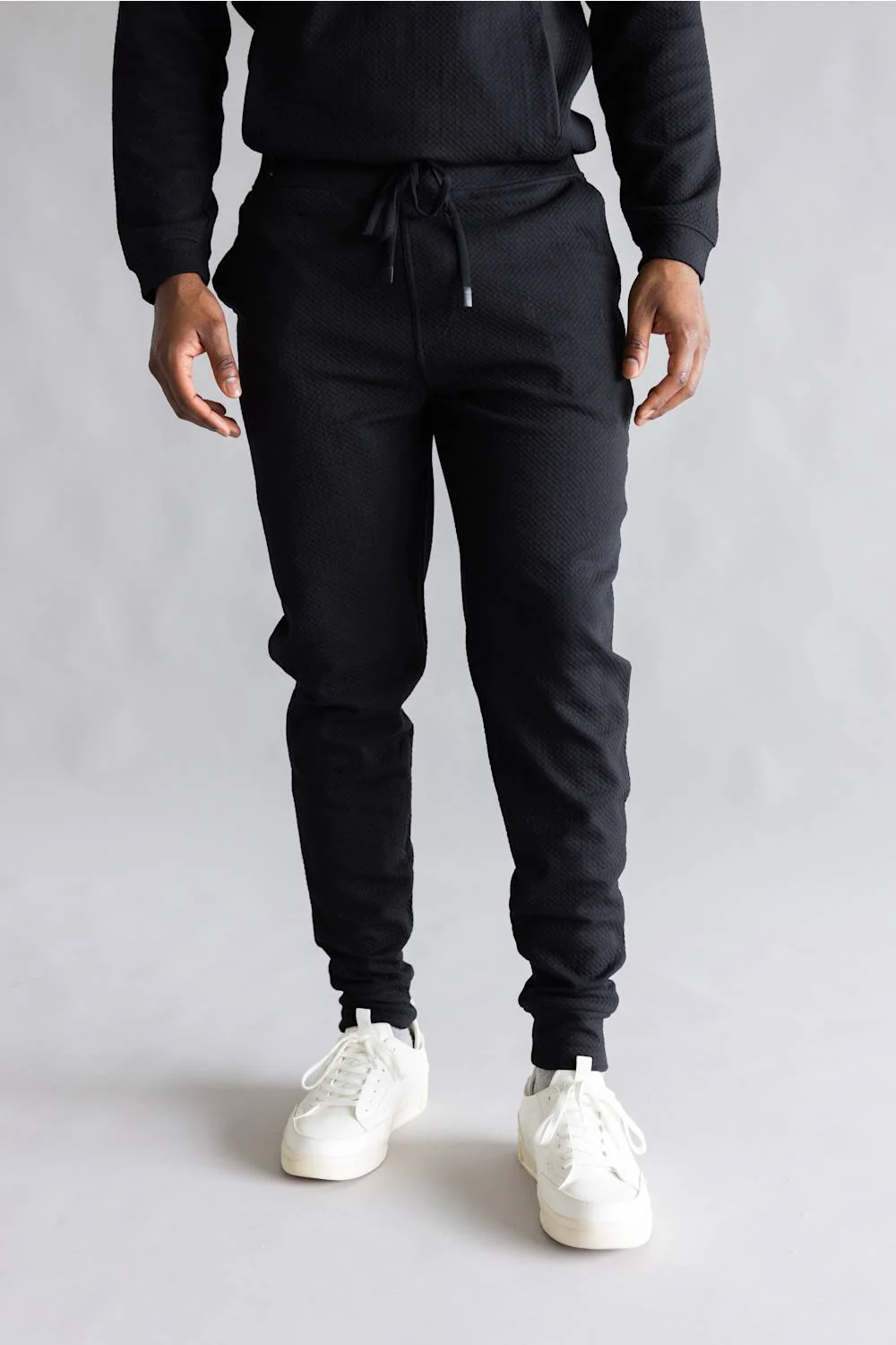 1897 Active Diamond Stretch Joggers for Men in Black | MP922-BLACK - Image 4