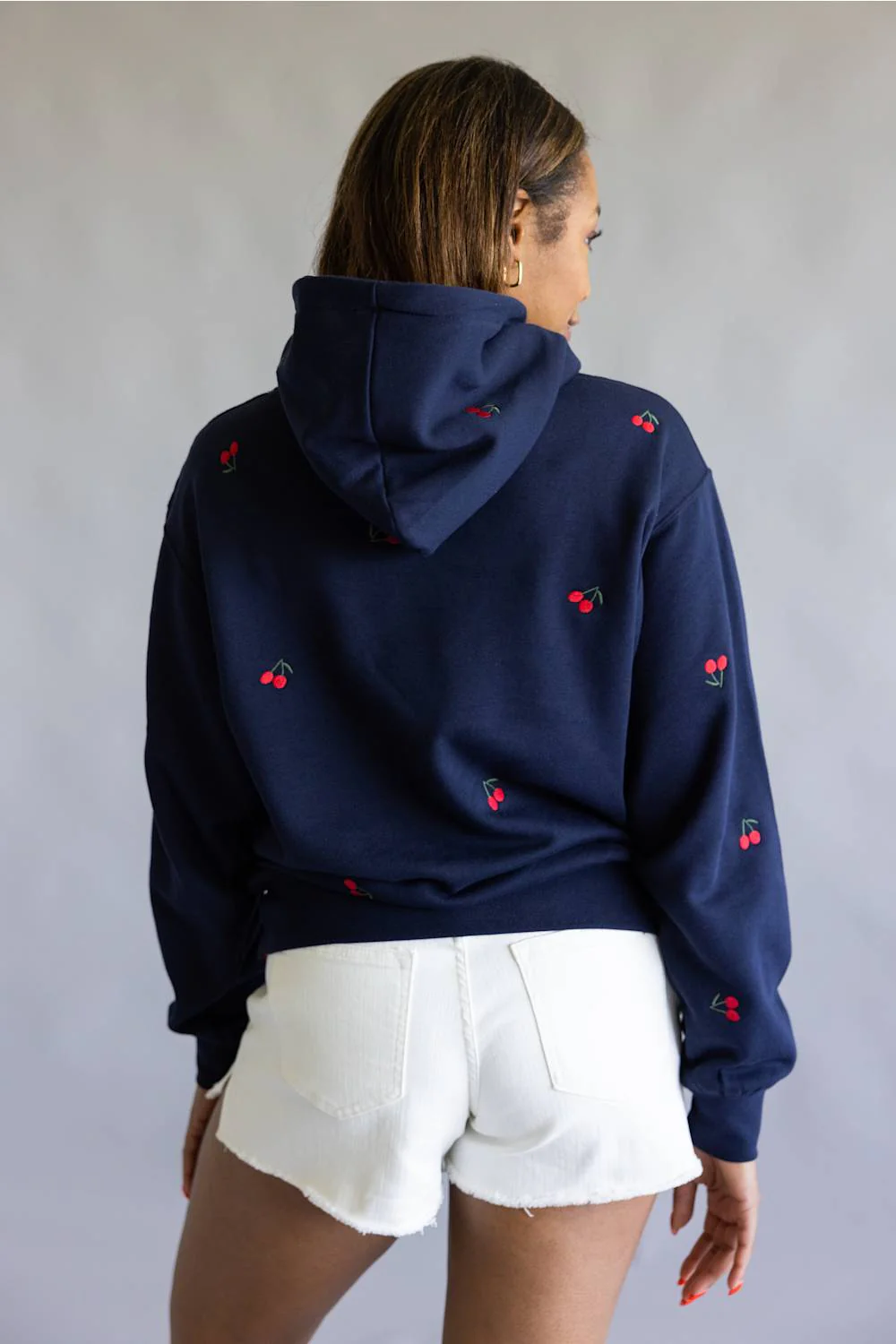 1897 Active Michigan Cherries Hoodie for Women in Navy | GU308-MI-NAVY - Image 5