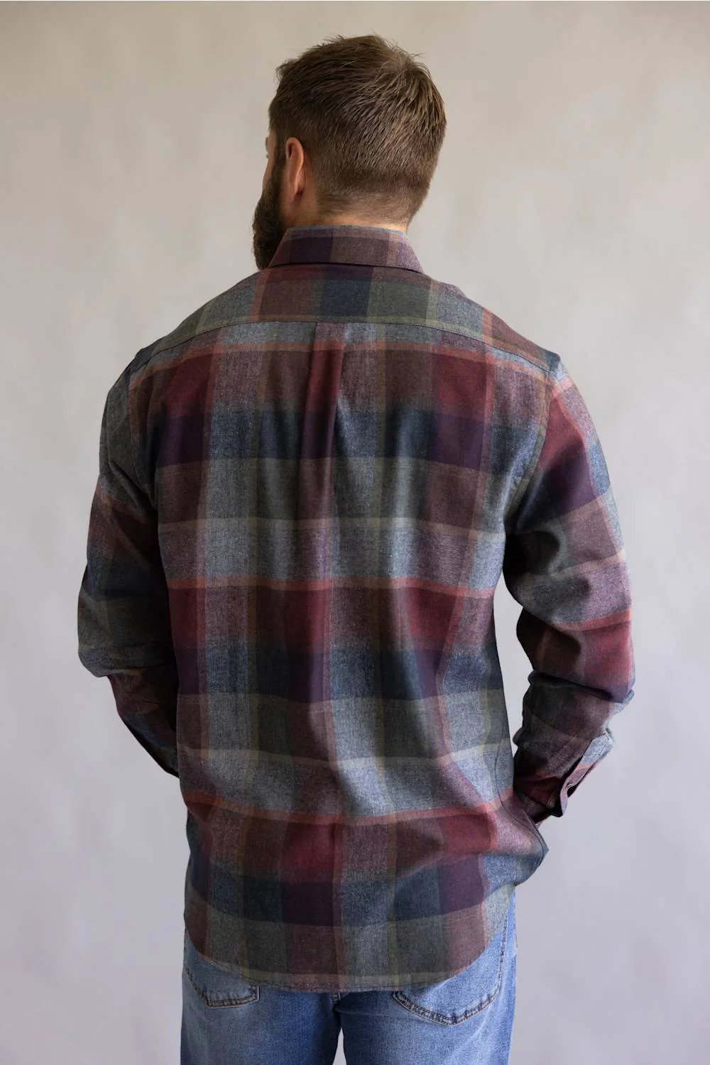 1897 Legends Plaid Flannel Shirt for Men in Burgundy Multi | FW12014-BURGMULTI - Image 4