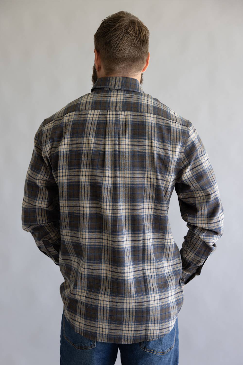 1897 Legends Plaid Flannel Shirt for Men in Loden Indigo | FW12015-LODENIND - Image 4