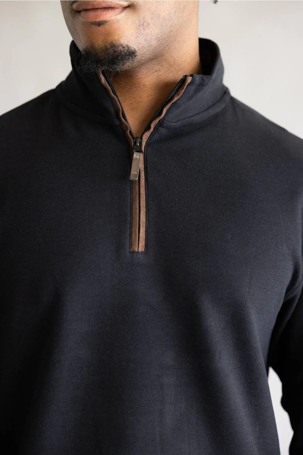 1897 Legends Quarter Zip Neck Sweater for Men in Black | 10090-BLK - Image 3