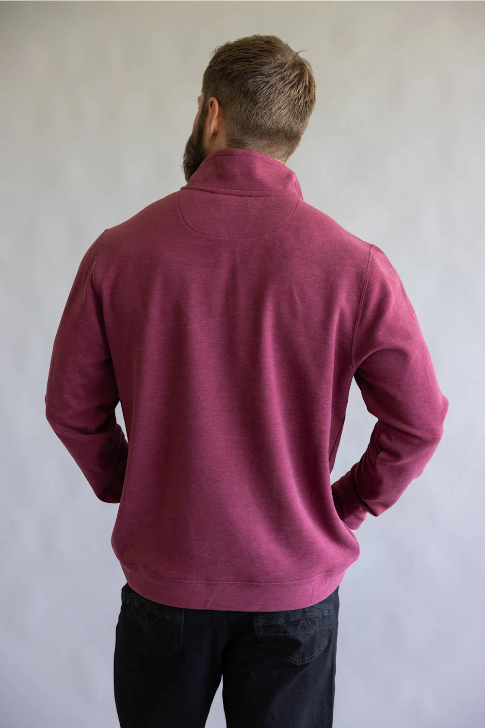 1897 Legends Quarter Zip Neck Sweater for Men in Bordeaux | 10090-BORDEAUX - Image 3