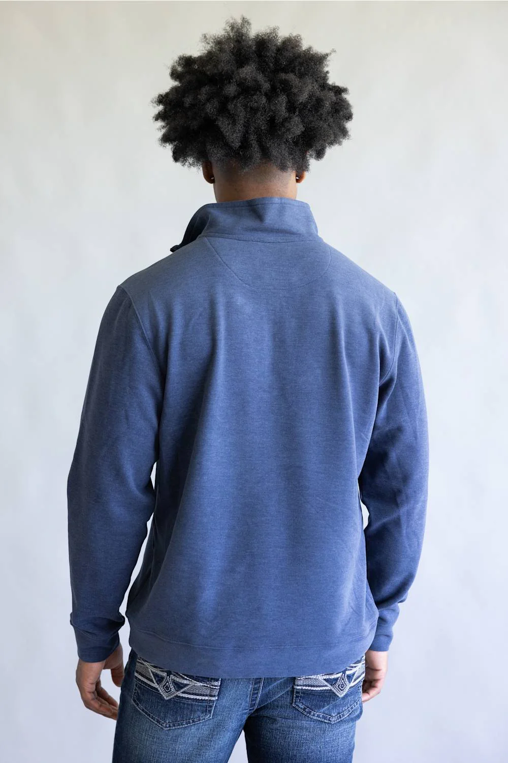 1897 Legends Quarter Zip Neck Sweater for Men in Navy | 10090-NAVY - Image 4