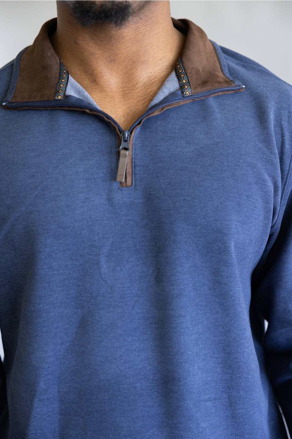 1897 Legends Quarter Zip Neck Sweater for Men in Navy | 10090-NAVY - Image 5