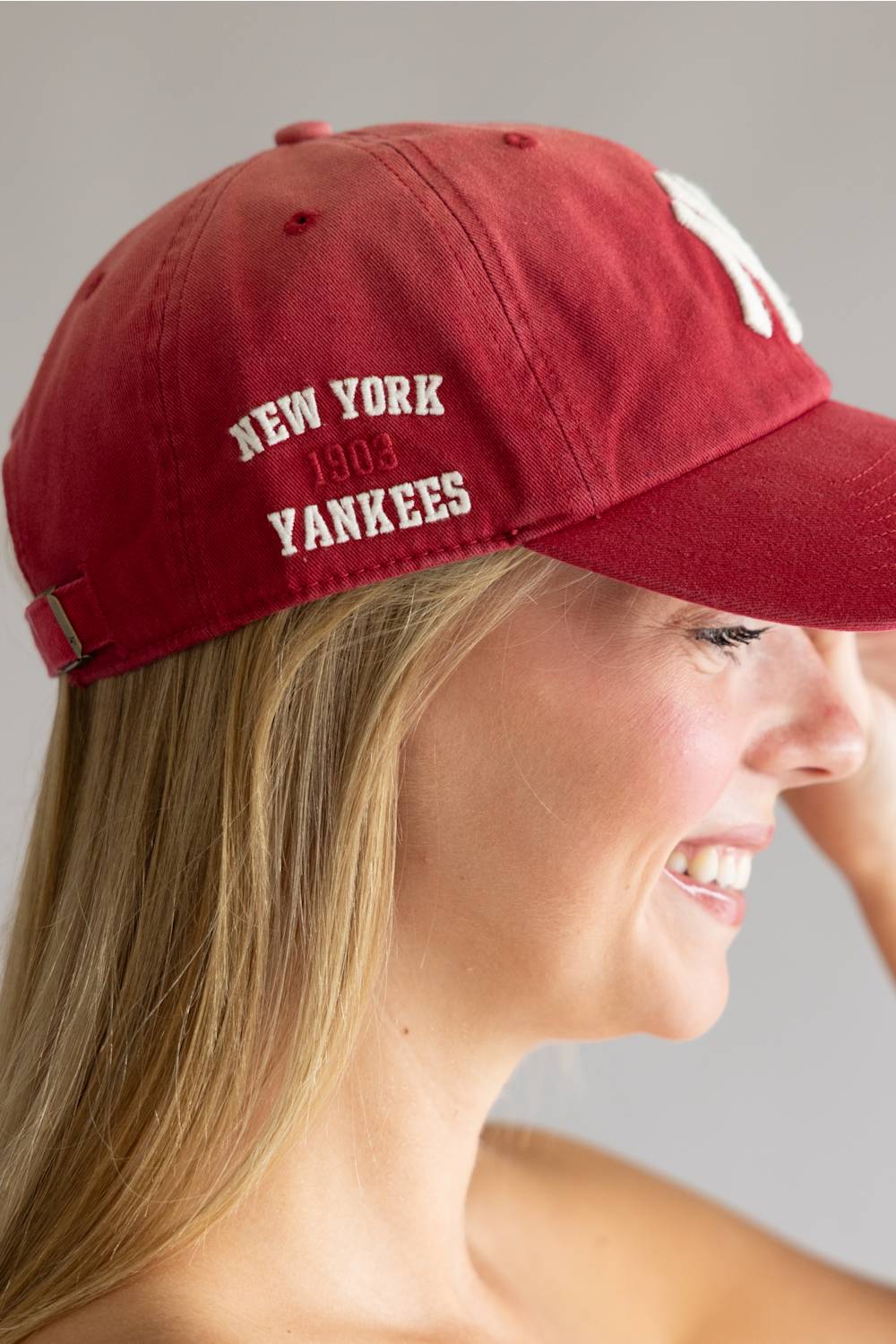 47 New York Yankees Truro Clean Up Hat in Cayenne | B-TRURO17GWS-XY - Image 2