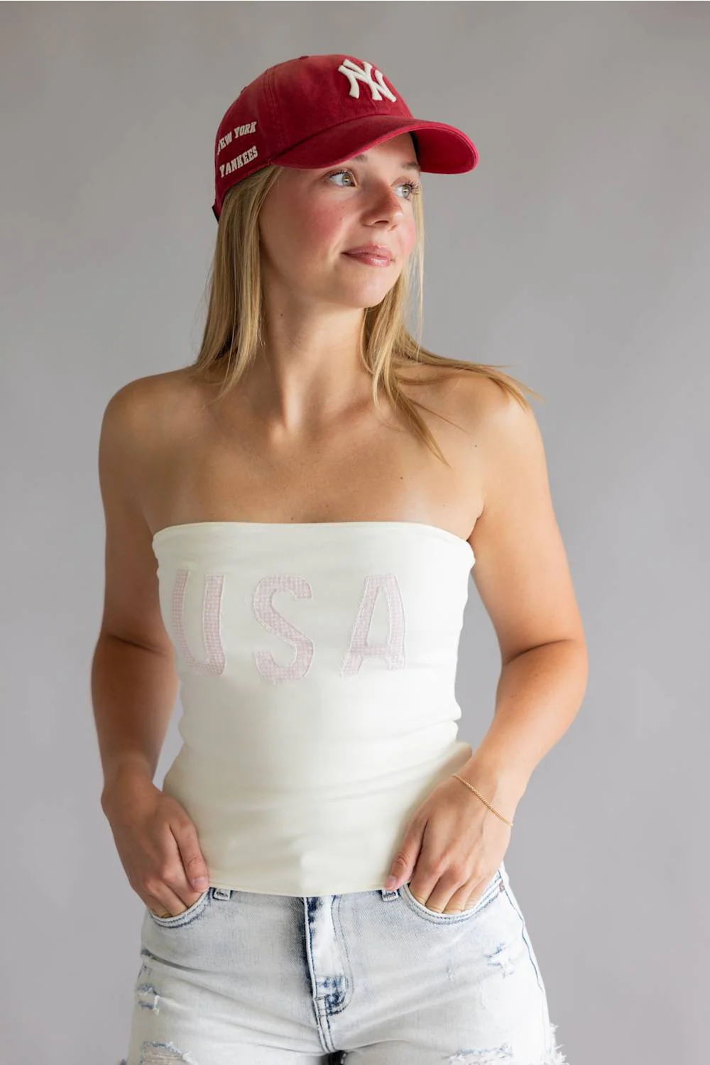 47 New York Yankees Truro Clean Up Hat in Cayenne | B-TRURO17GWS-XY - Image 6
