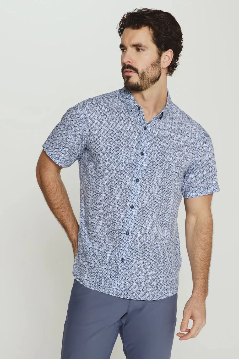 7Diamonds Jace Shirt for Men in Navy | SMK-8277 NAVY
