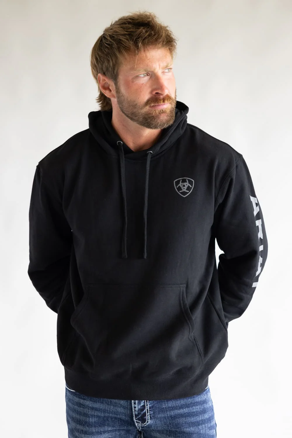 Ariat Logo Hoodie for Men in Black | 10040815-BLACK