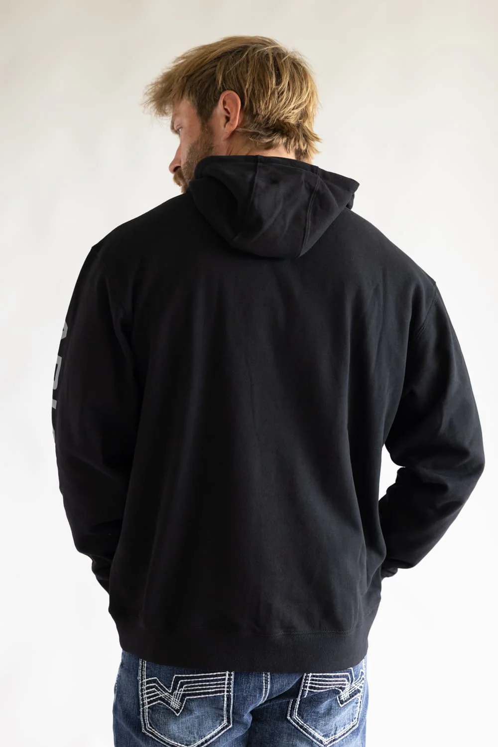 Ariat Logo Hoodie for Men in Black | 10040815-BLACK - Image 5