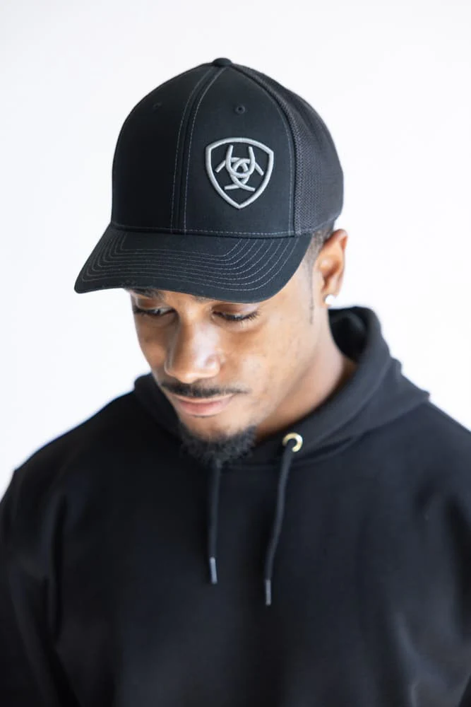 Ariat Offset Trucker Hat in Black | 1597801