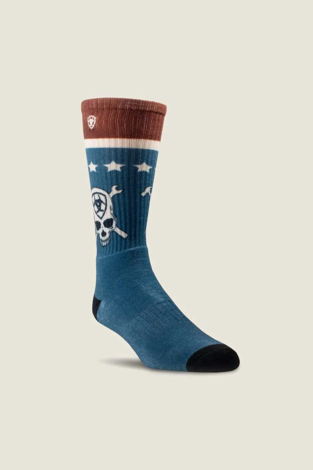 Ariat Stars & Stripes Graphic Crew Work Socks in Multi  | 3957-981FADEDPATRIOT 2PK - Image 2
