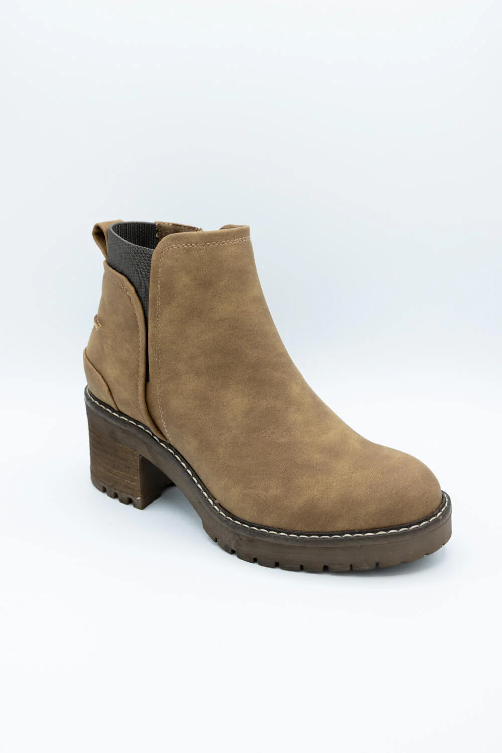 B52 Chelsea Lug Booties for Women in Brown | 275517F6S-BROWN
