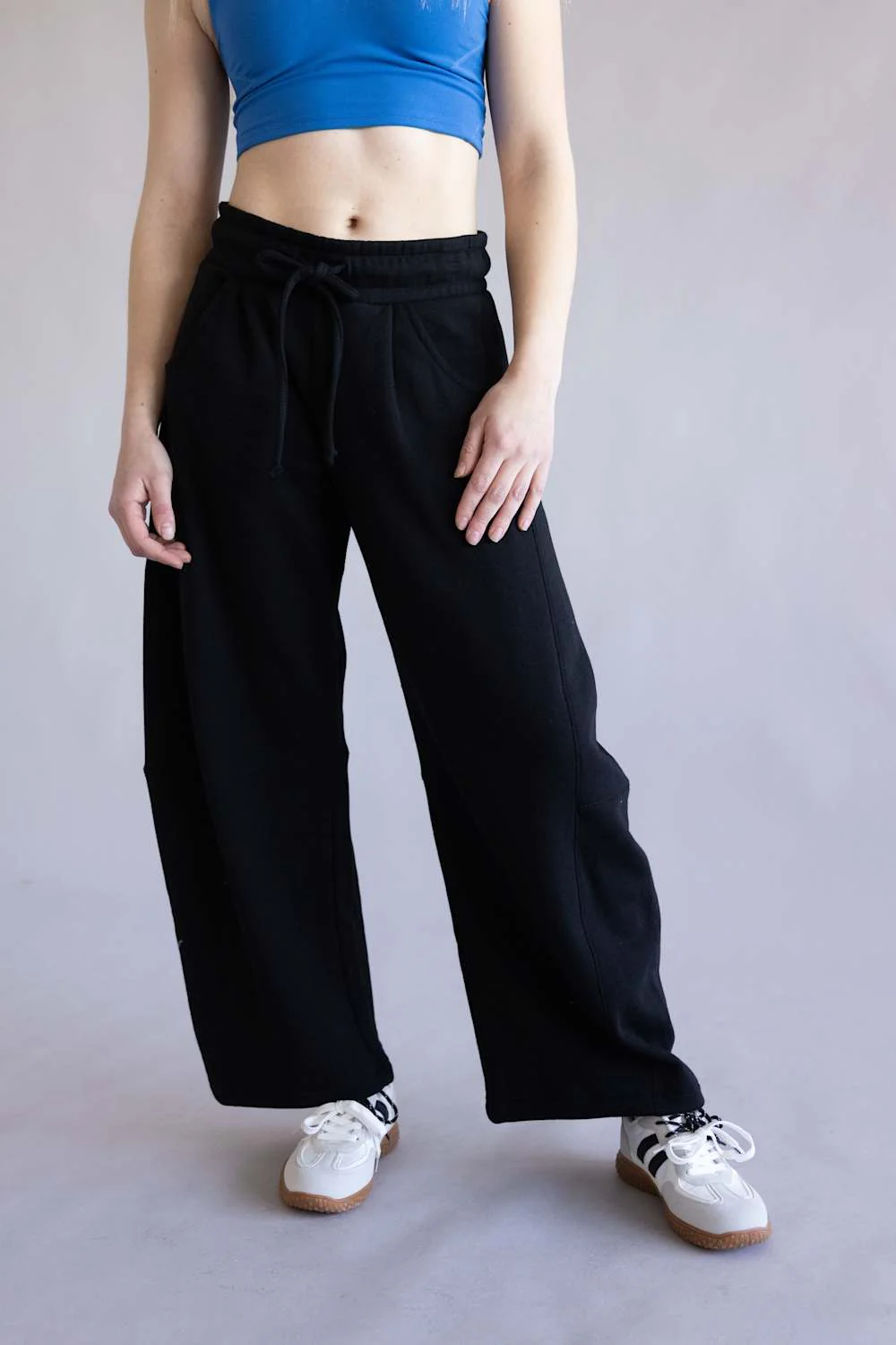 Reflex Baggy Barrel Fleece Sweatpants for Women in Black | PA2200-BLACK - Image 4