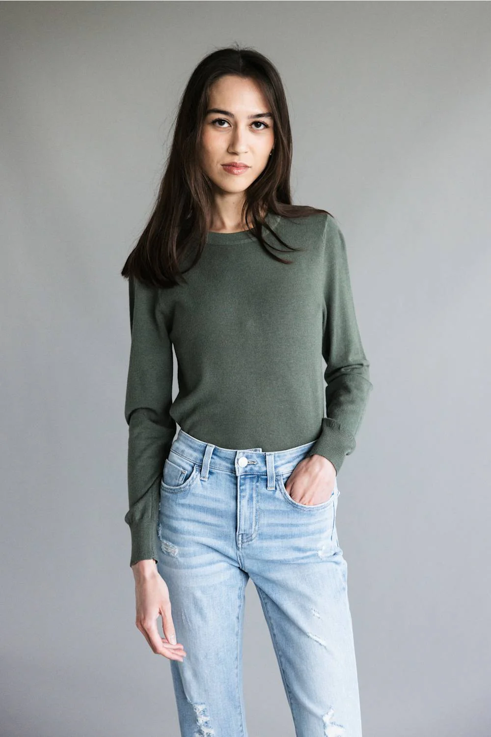 Be Cool Round Neck Sweater for Women in Winter Forest | 62209-WINTERFOREST