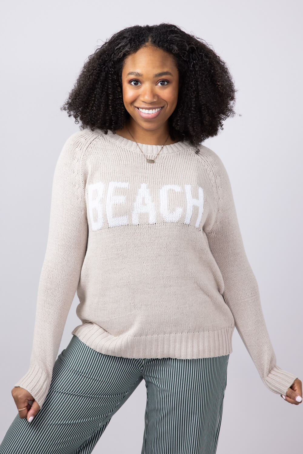 Beach Crewneck Sweater for Women