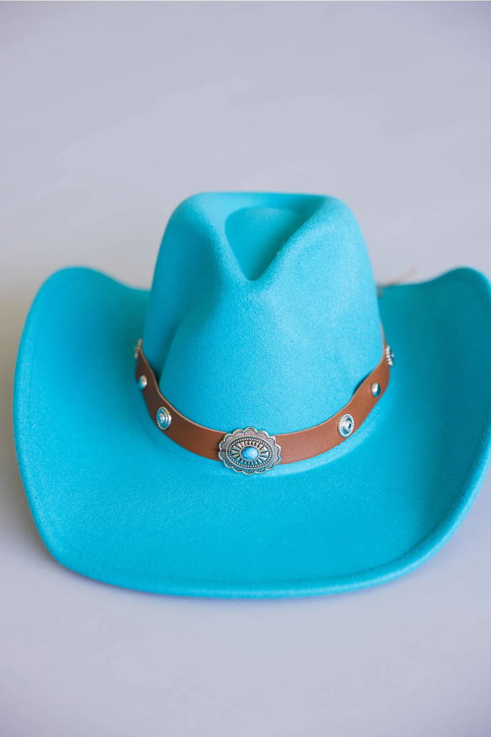 Belted Felt Cowboy Hat in Teal | 1005-BF-TEAL - Image 2