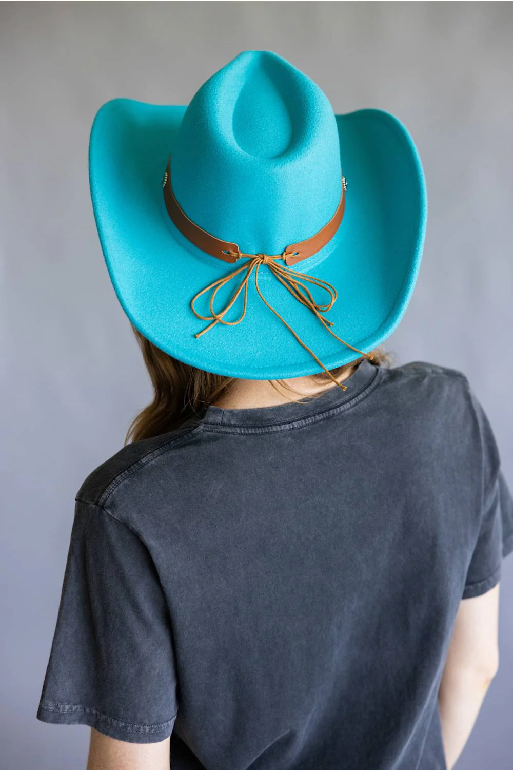 Belted Felt Cowboy Hat in Teal | 1005-BF-TEAL - Image 5