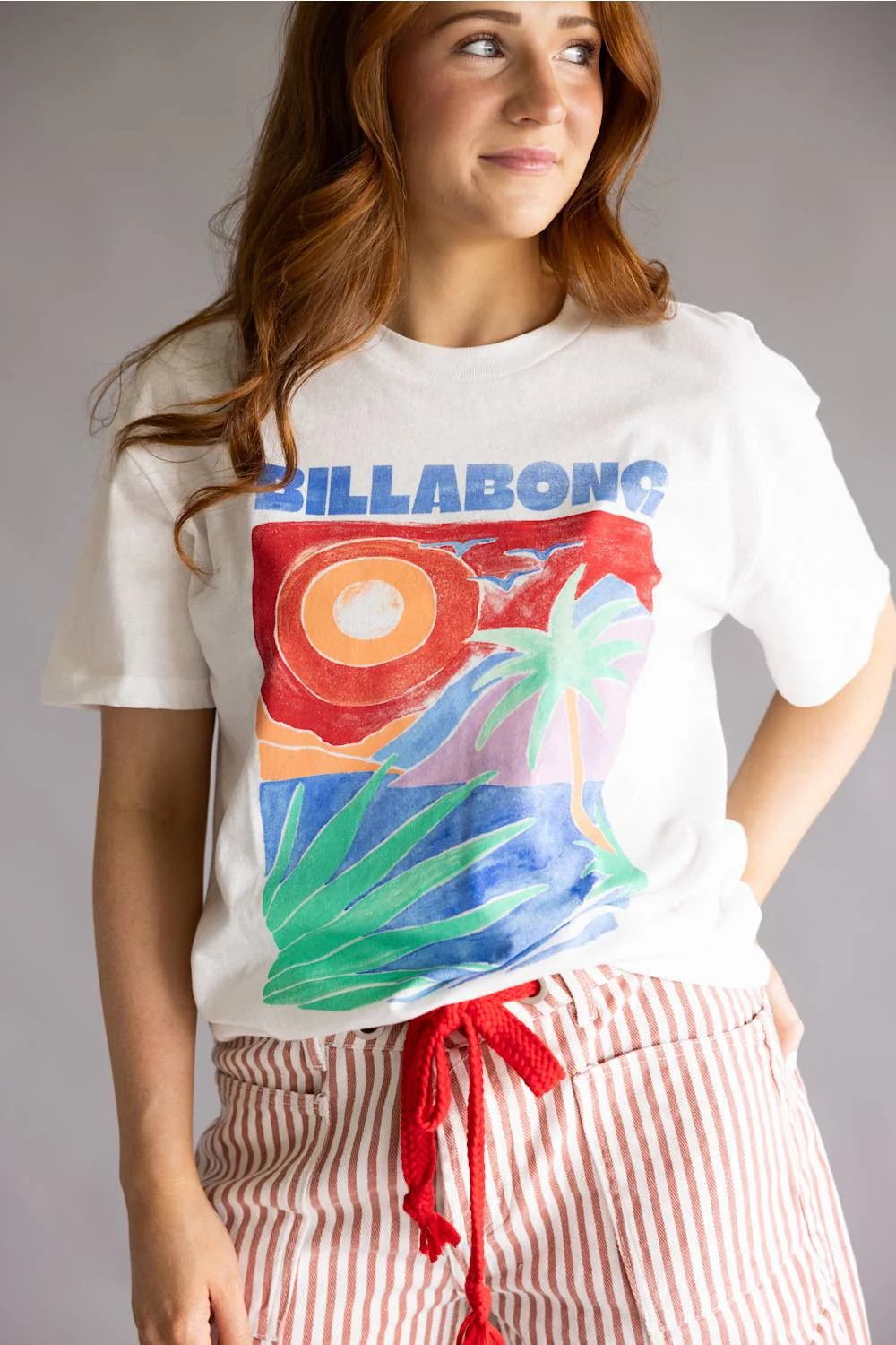 Billabong Highs and Lows Graphic T-Shirt for Women in White | BL000520W-SCS1 - Image 6