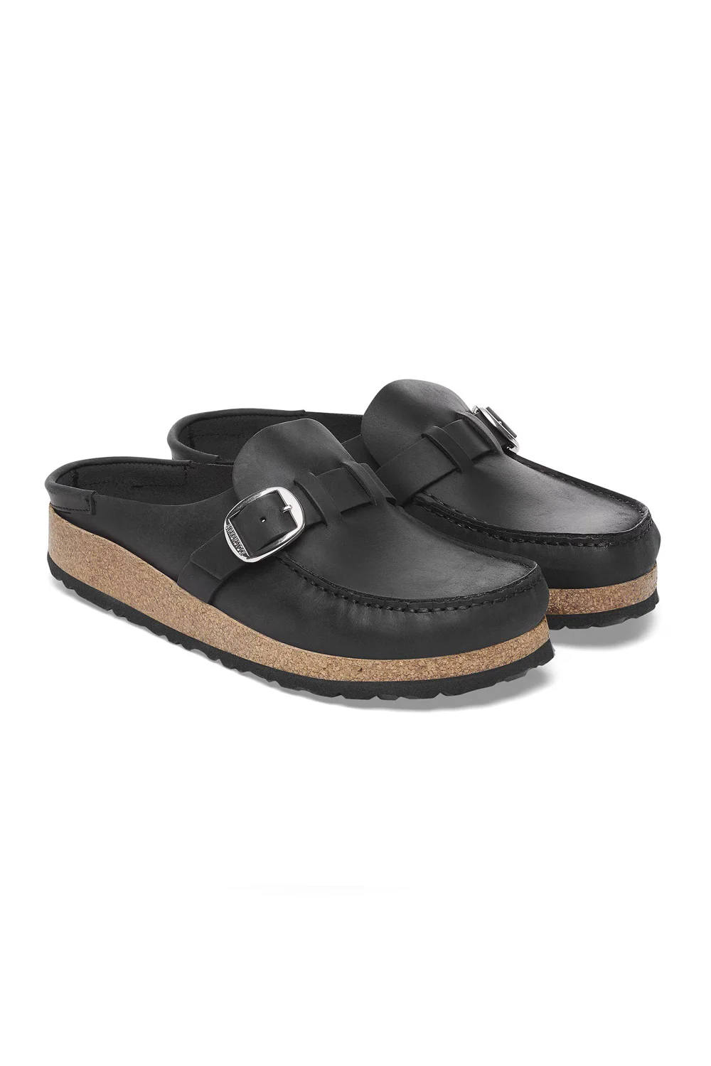 Birkenstock Buckley Oiled Leather Narrow Fit Mules for Women in Black | 1024942 - Image 5