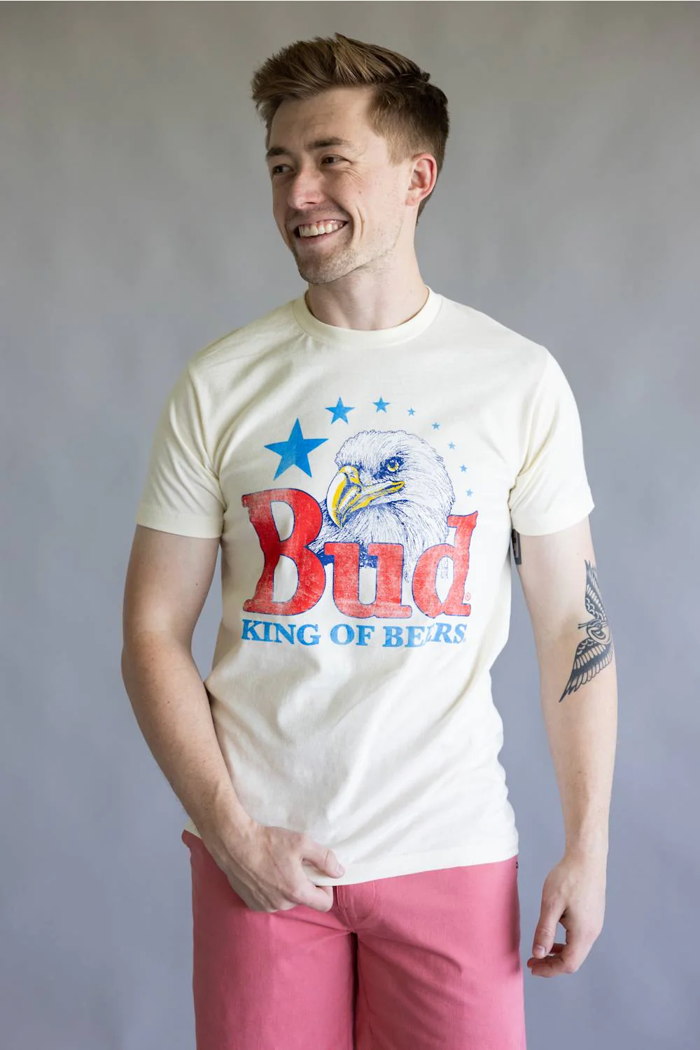 Budweiser Eagle & Stars T-Shirt for Men in Natural | 15757_816 - Image 4