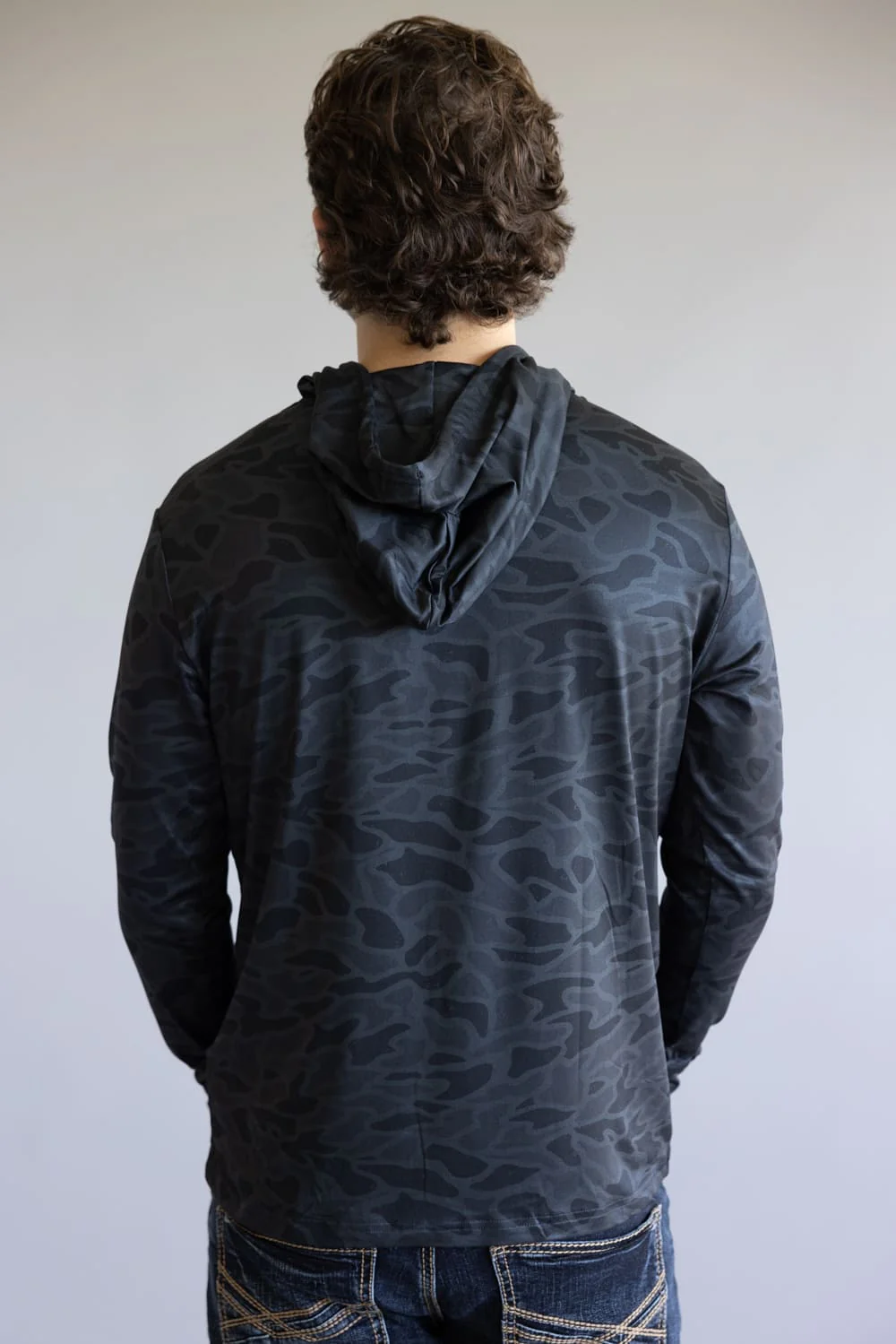 Burlebo Performance Hoodie for Men in Black Camo | PH-BLACK CAMO - Image 2