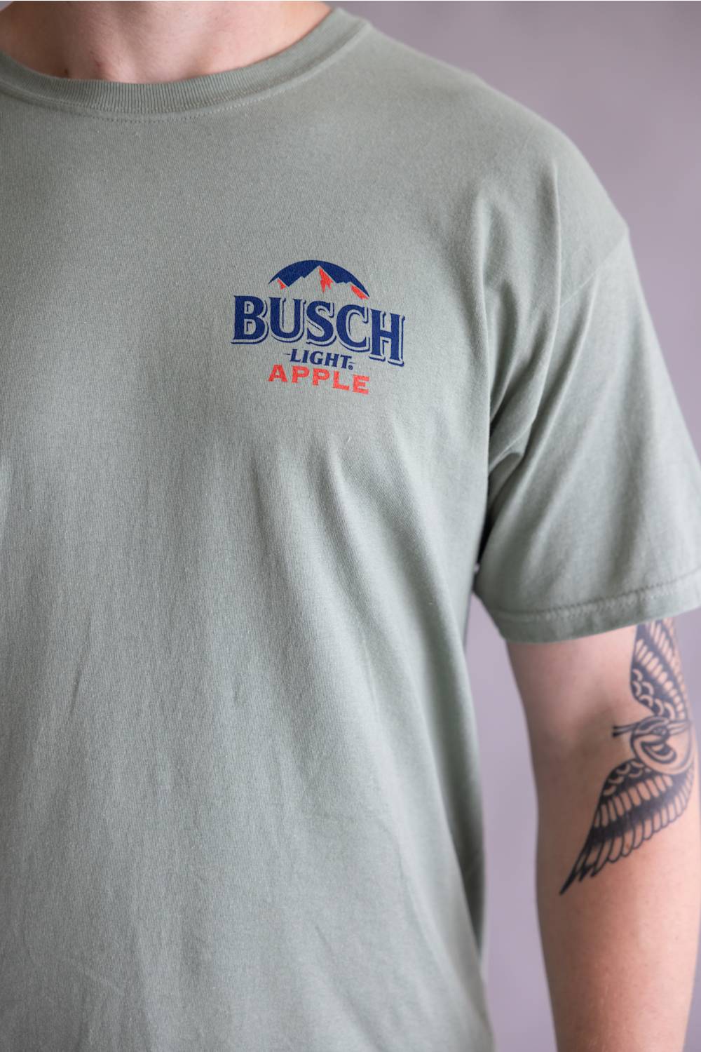 Busch Light Apple Frame T-Shirt for Men in Sage | 19672_901A - Image 4