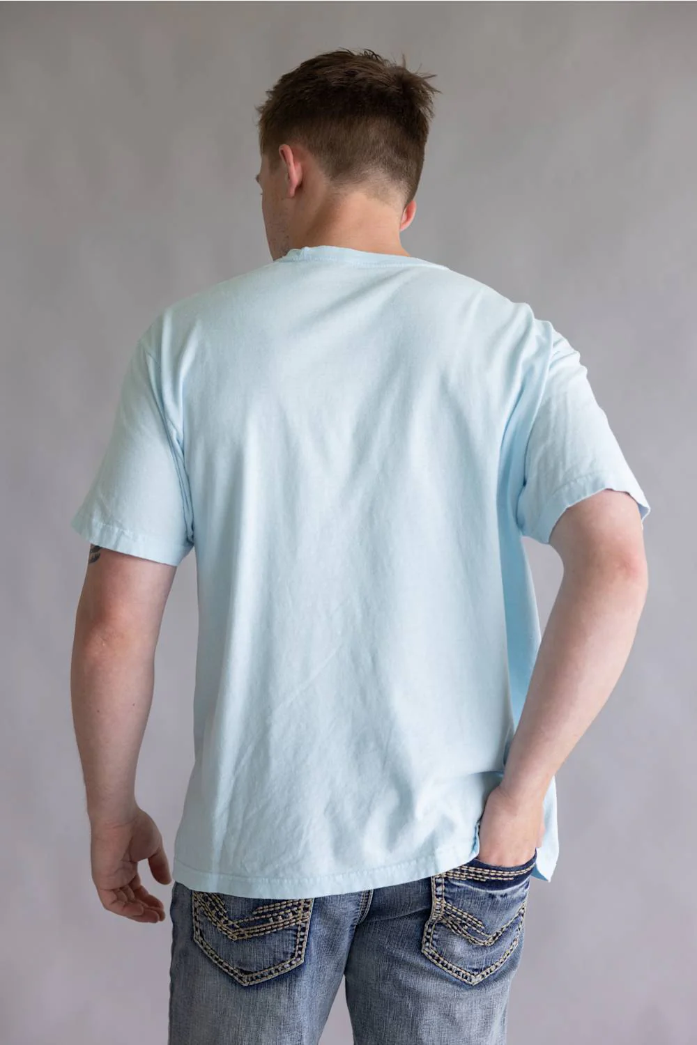 Busch Light Apple Orchard T-Shirt for Men in Chambray | 19672_910B - Image 3