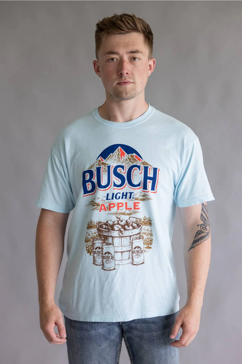 Busch Light Apple Orchard T-Shirt for Men in Chambray | 19672_910B - Image 4