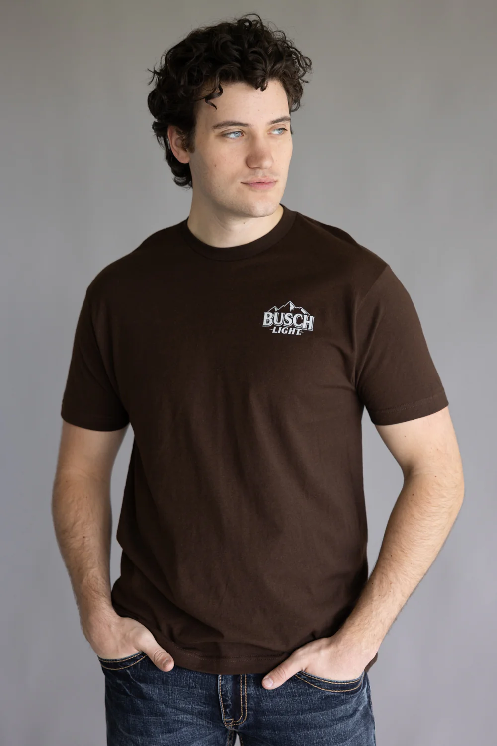 Busch Light Deer Frame T-Shirt for Men in Brown | 18456-324-BROWN - Image 2