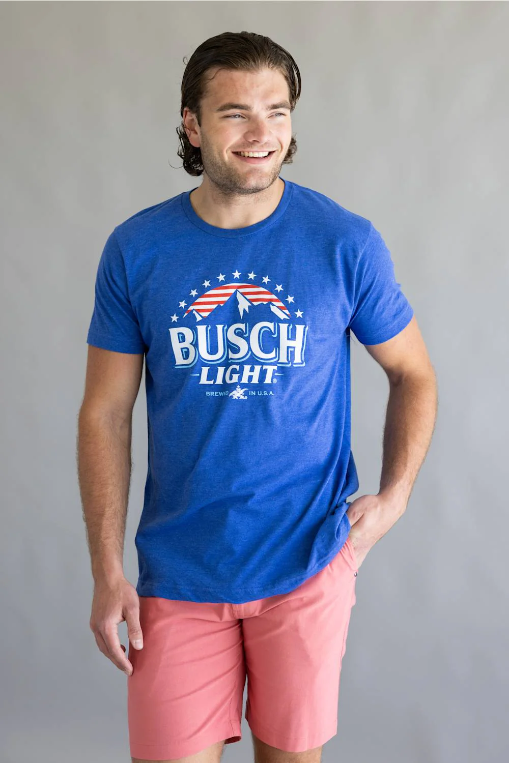 Busch Light Patriotic T-Shirt for Men in Heather Royal | 17100_101B