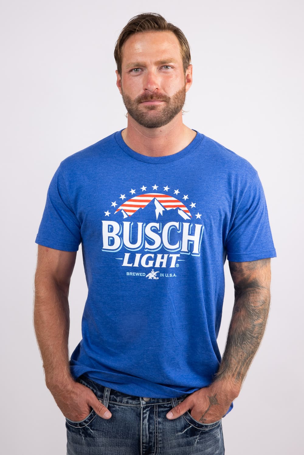 Busch Light USA T-Shirt for Men in Blue  | 17100-101B