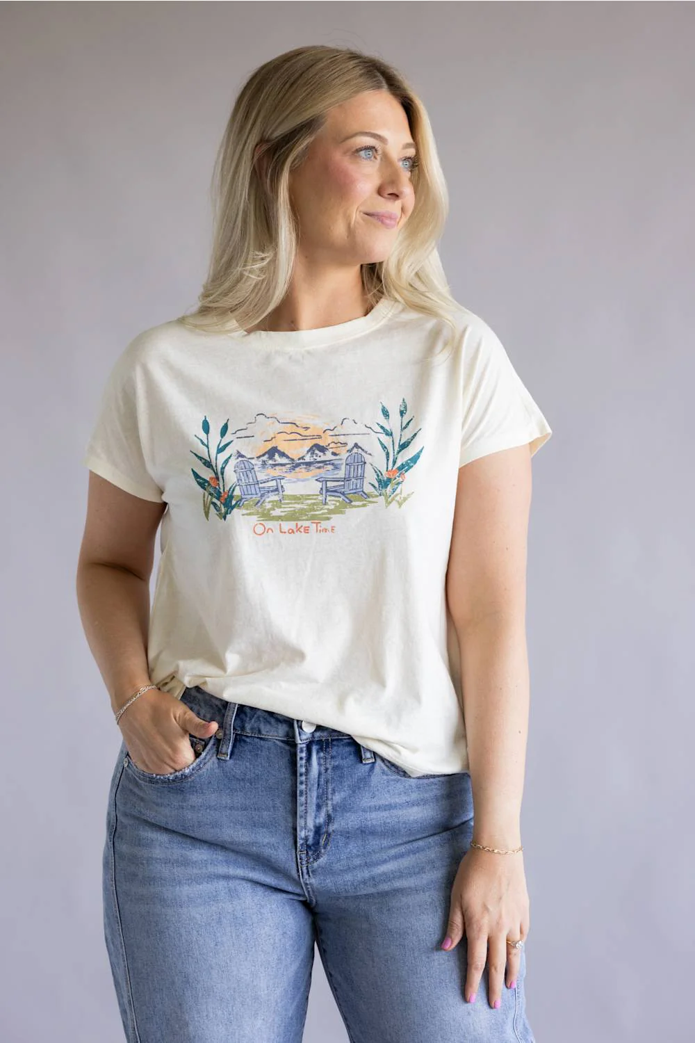 C&C California Lake Camille Tee for Women in White | 89A01828-CREAM