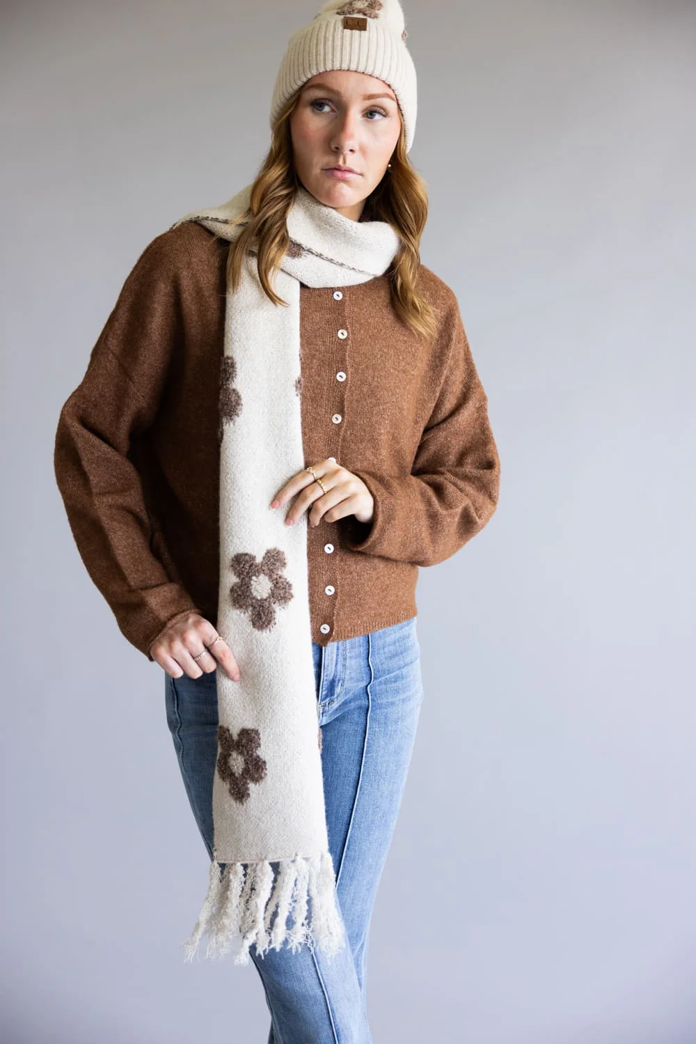 C.C. Daisy Scarf for Women in Heather Beige | SFC0079-HBEIGE