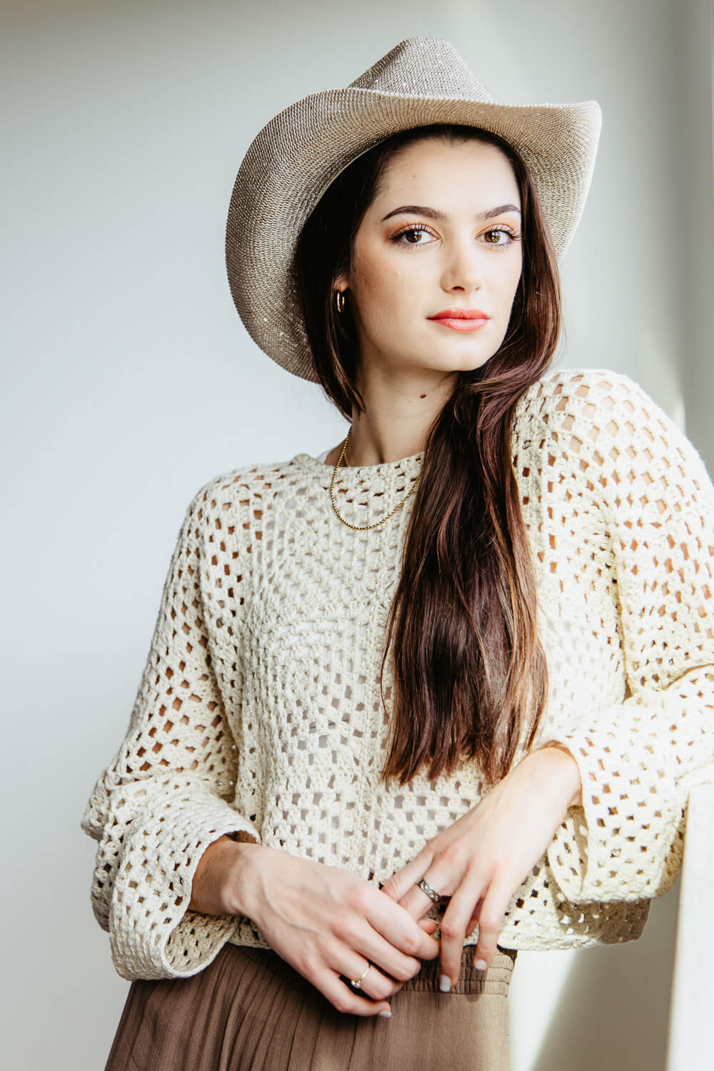 C.C. Sequin Cowgirl Hat for Women in Brown | CBC-03-BEIGE - Image 2
