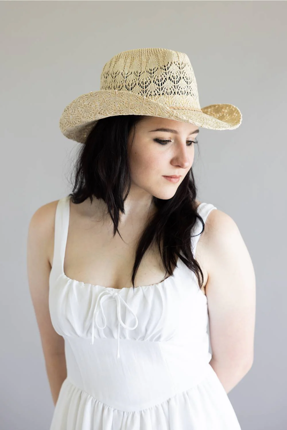 C.C. Woven Cowgirl Hat for Women in Beige | CBC0136-BEIGE - Image 3
