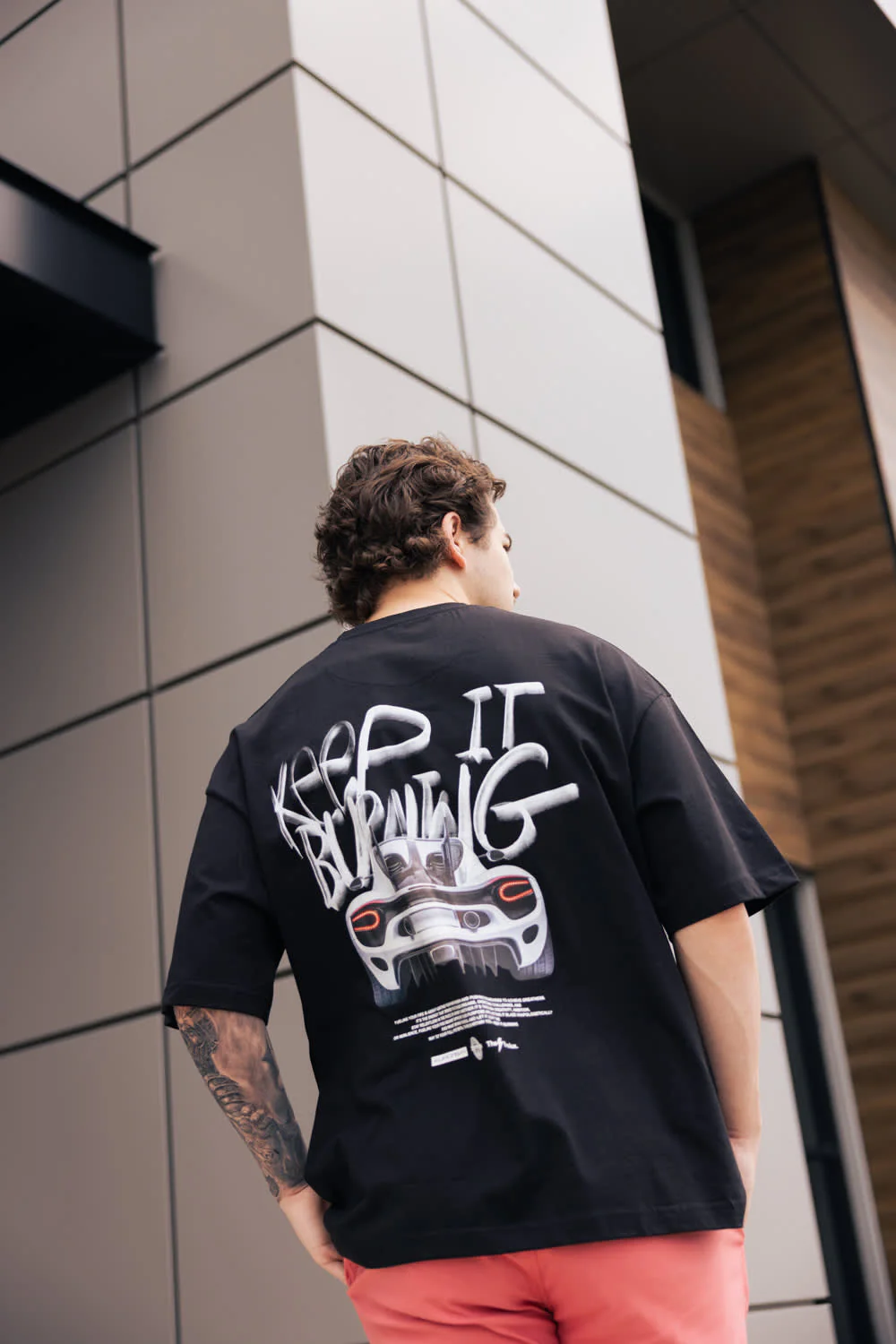 Car Graphic T-Shirt for Men in Black | CKTS-D380 BLACK
