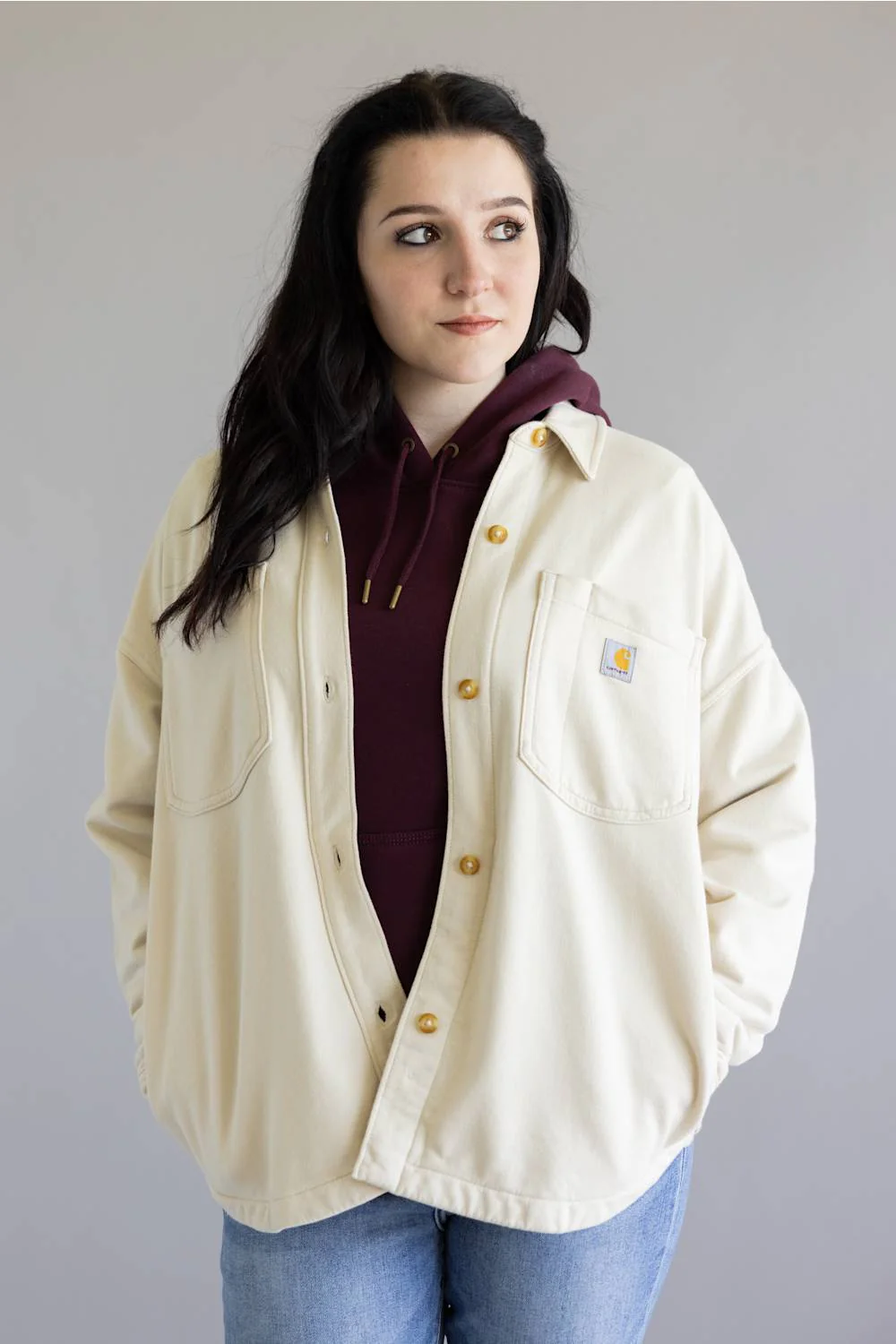 Carhartt Durham Knit Overshirt for Women in Oat Milk | 107393-A16