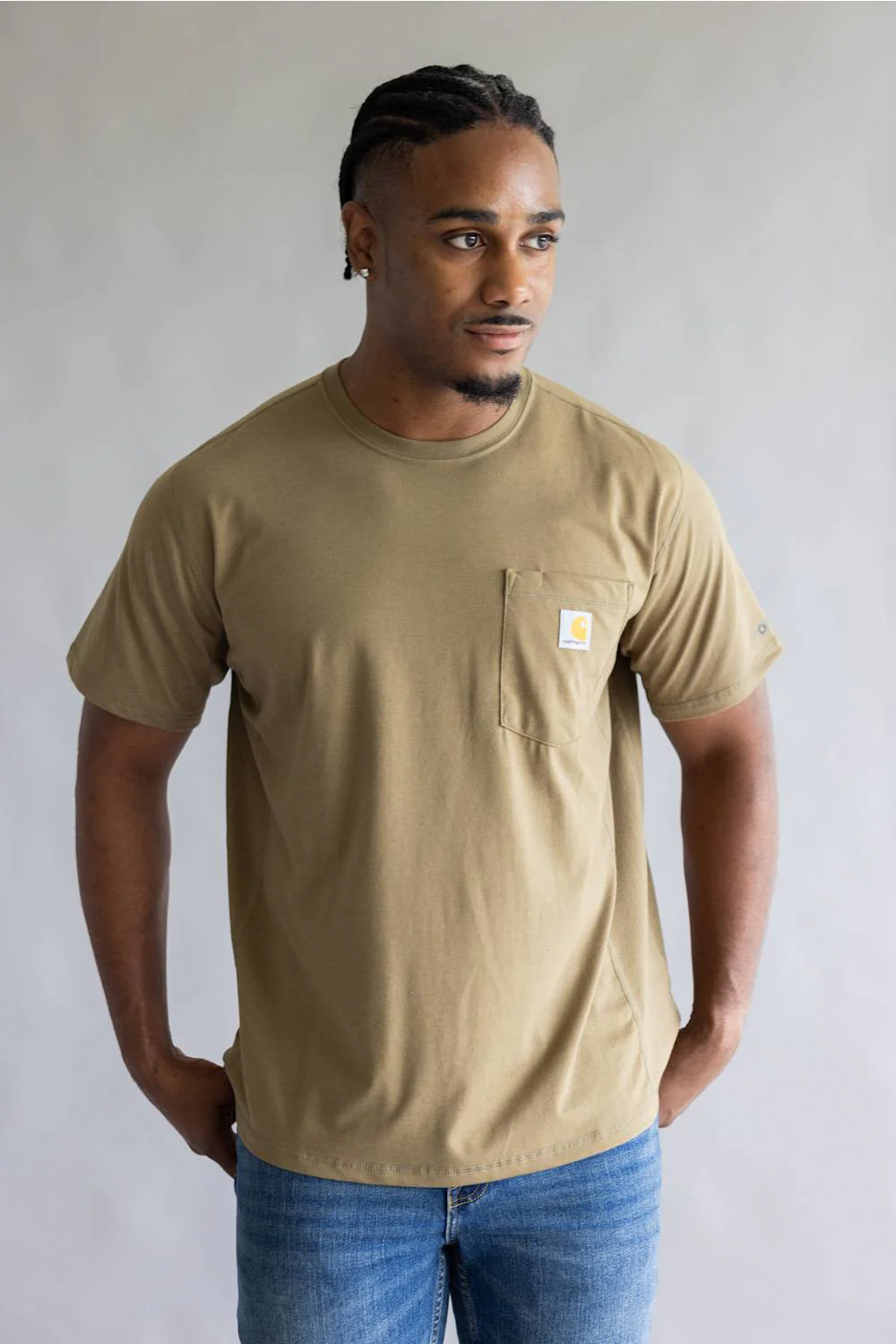 Carhartt Force Pocket T-Shirt for Men in Fatigue | 106652-GR8-FATIGUE - Image 4