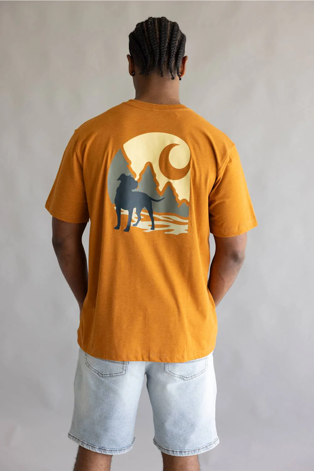 Carhartt Irvine Relaxed Dog T-Shirt for Men in Orange | 107788-QA5RUSTEDRAILHEATHER - Image 4