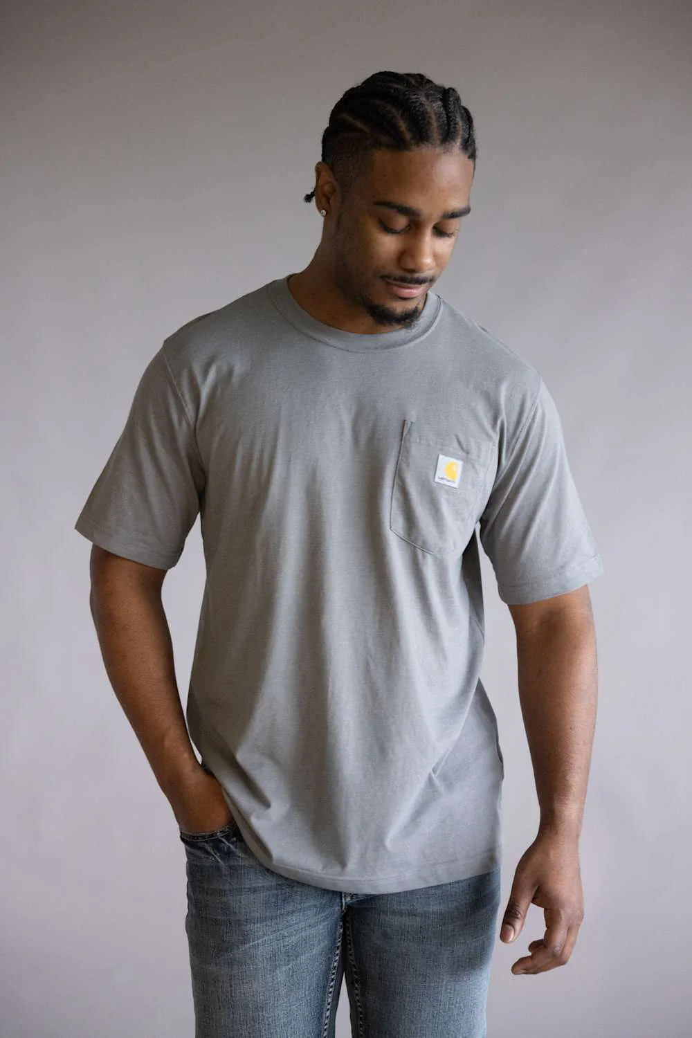 Carhartt Irvine Relaxed Outlast T-Shirt for Men in Ash | 107297-E87-ASH - Image 4