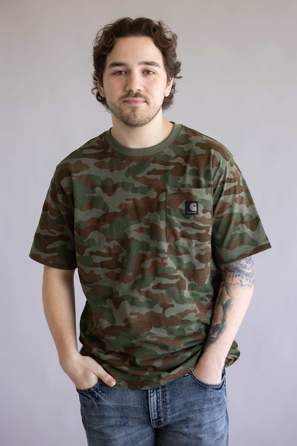 Carhartt Irvine Relaxed T-Shirt for Men in Camo | 107298-GP5-ARMYCAMO