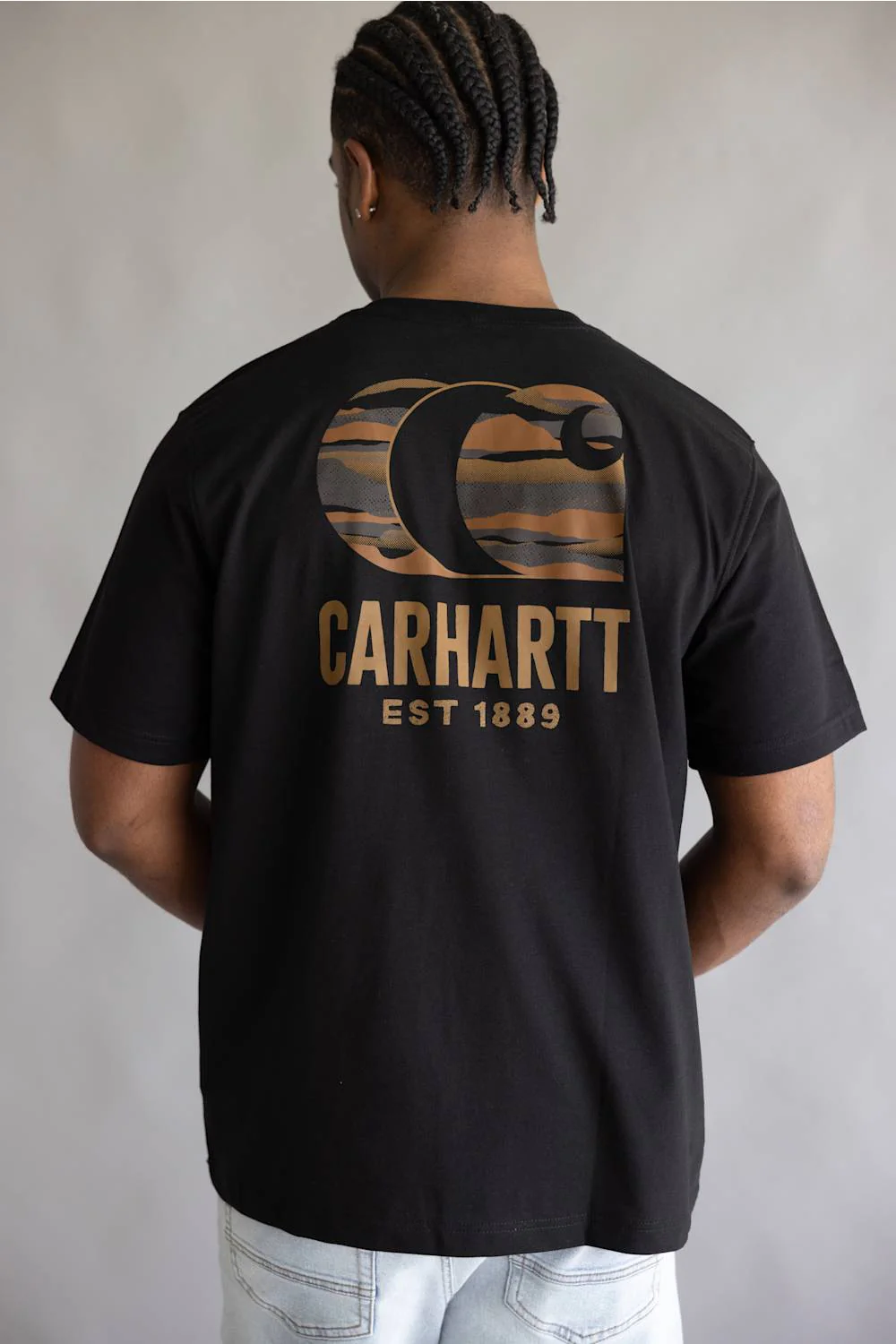 Carhartt Irvine Relaxed Terrain Layered Camo T-Shirt for Men in Black | 107794-N04BLACK