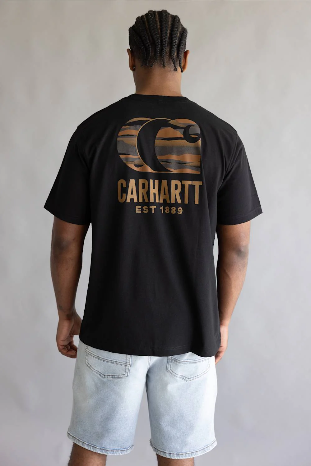 Carhartt Irvine Relaxed Terrain Layered Camo T-Shirt for Men in Black | 107794-N04BLACK - Image 3