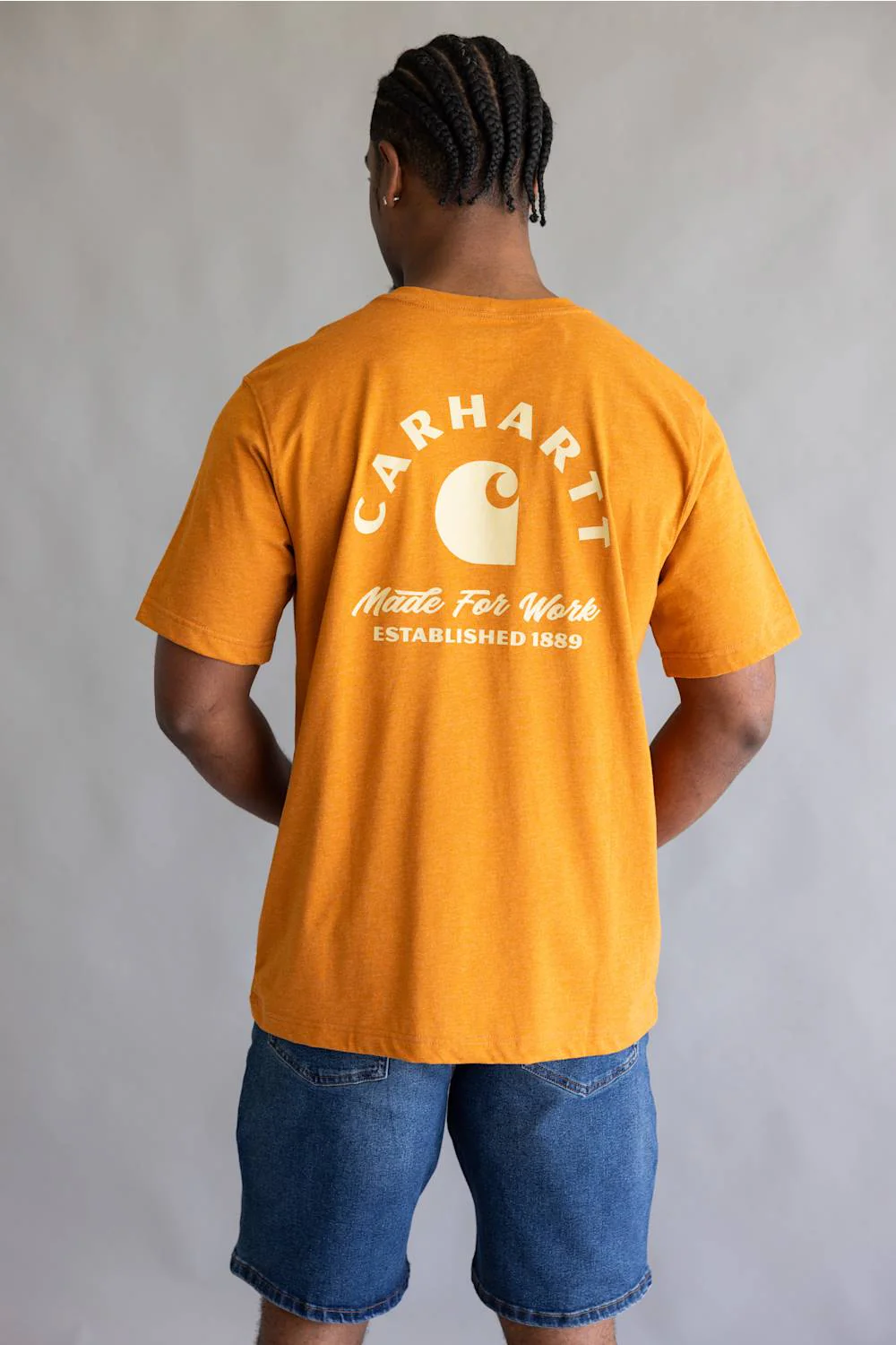 Carhartt Irvine Relaxed Work T-Shirt for Men in Orange | 107317-QA5RUSTEDRAILHEATHER - Image 5