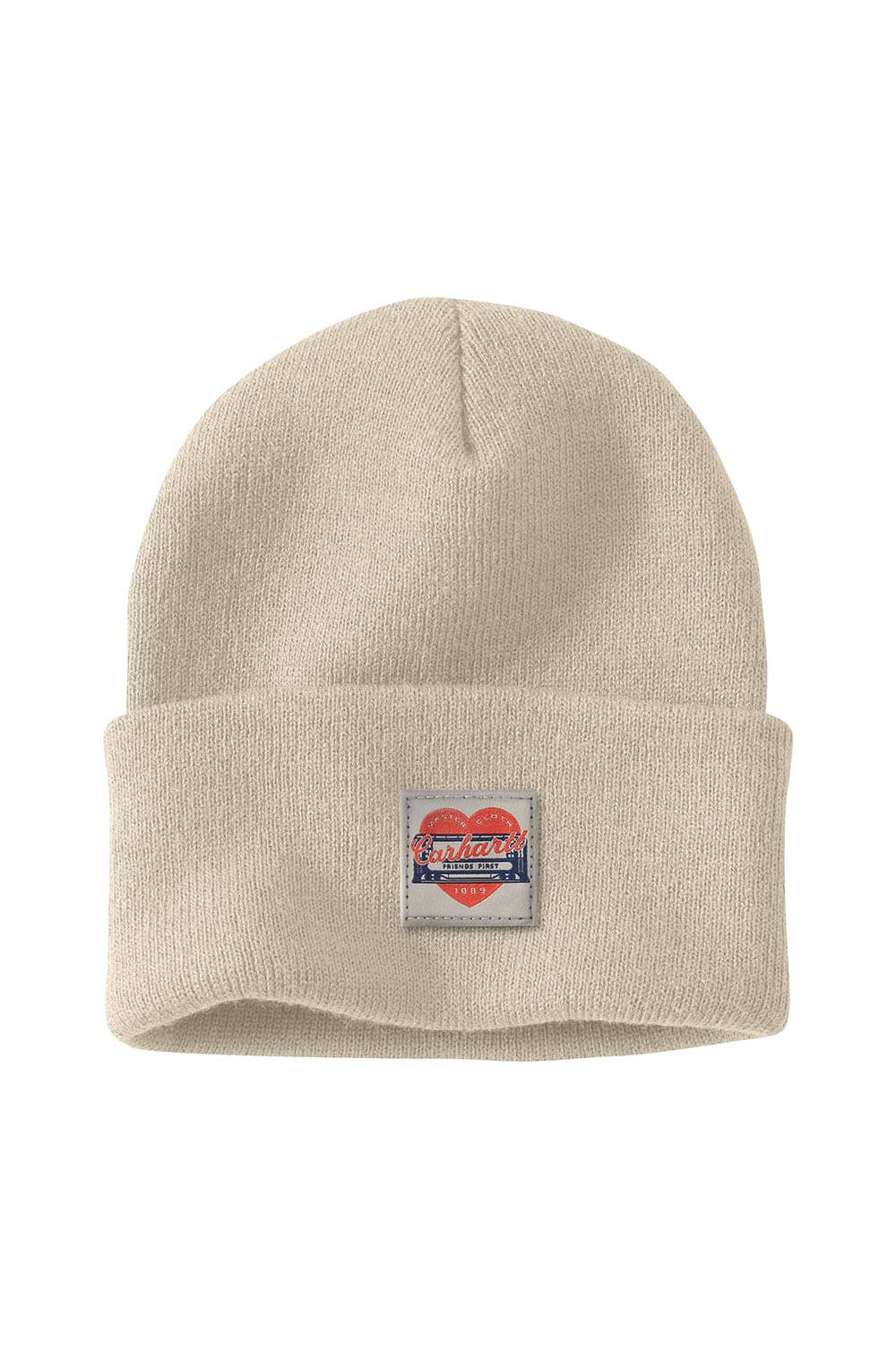 Carhartt Knit Heart Patch Beanie for Women in Oat Milk | 107409-A16