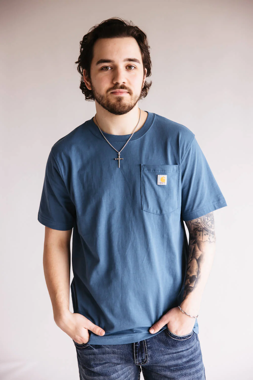 Carhartt Pocket Graphic T-Shirt for Men in Blue | 106760-HK8-STRMBLU - Image 2