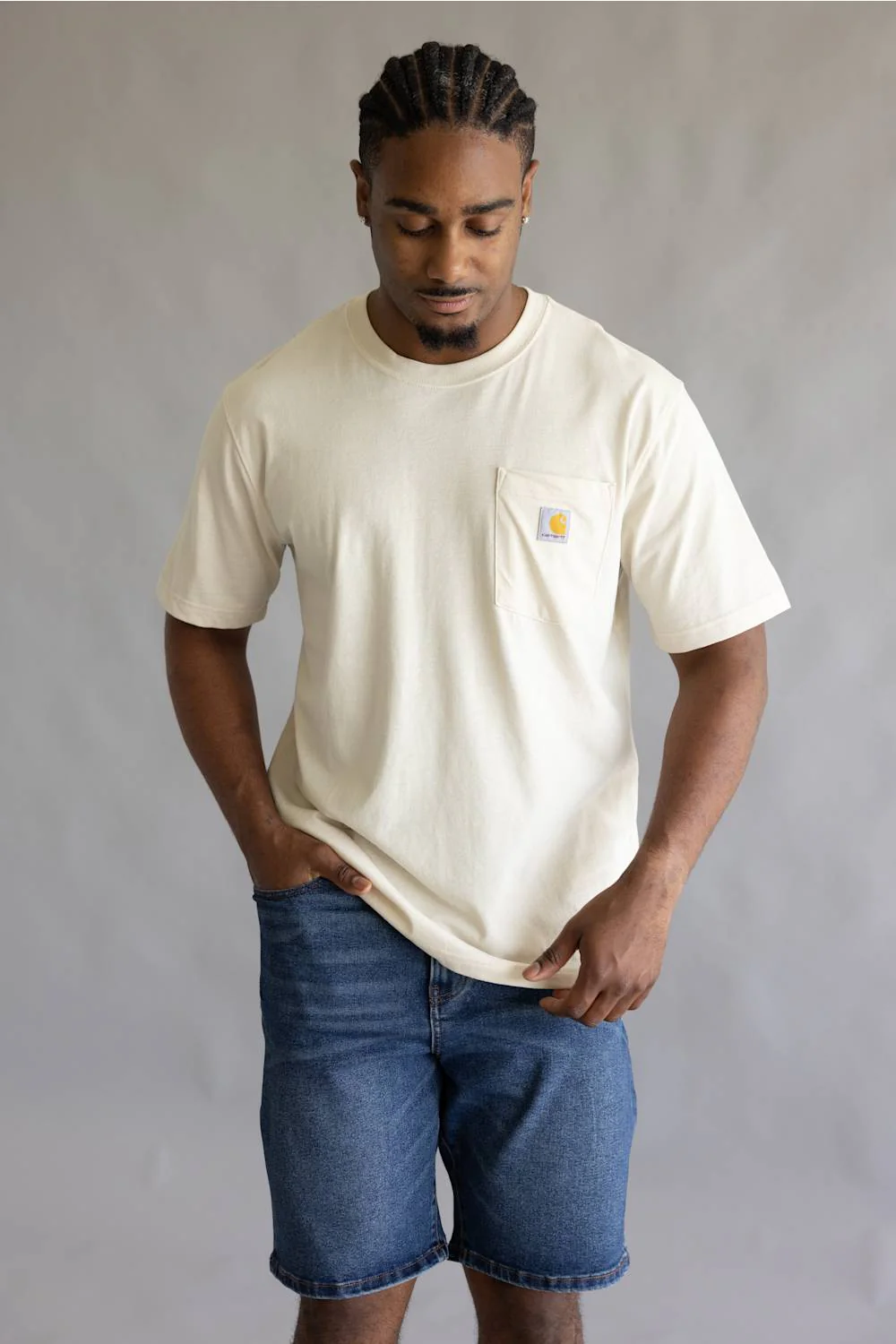 Carhartt Relaxed Mountain River T-Shirt for Men in Oatmilk | 107789-A16OATMILK - Image 3