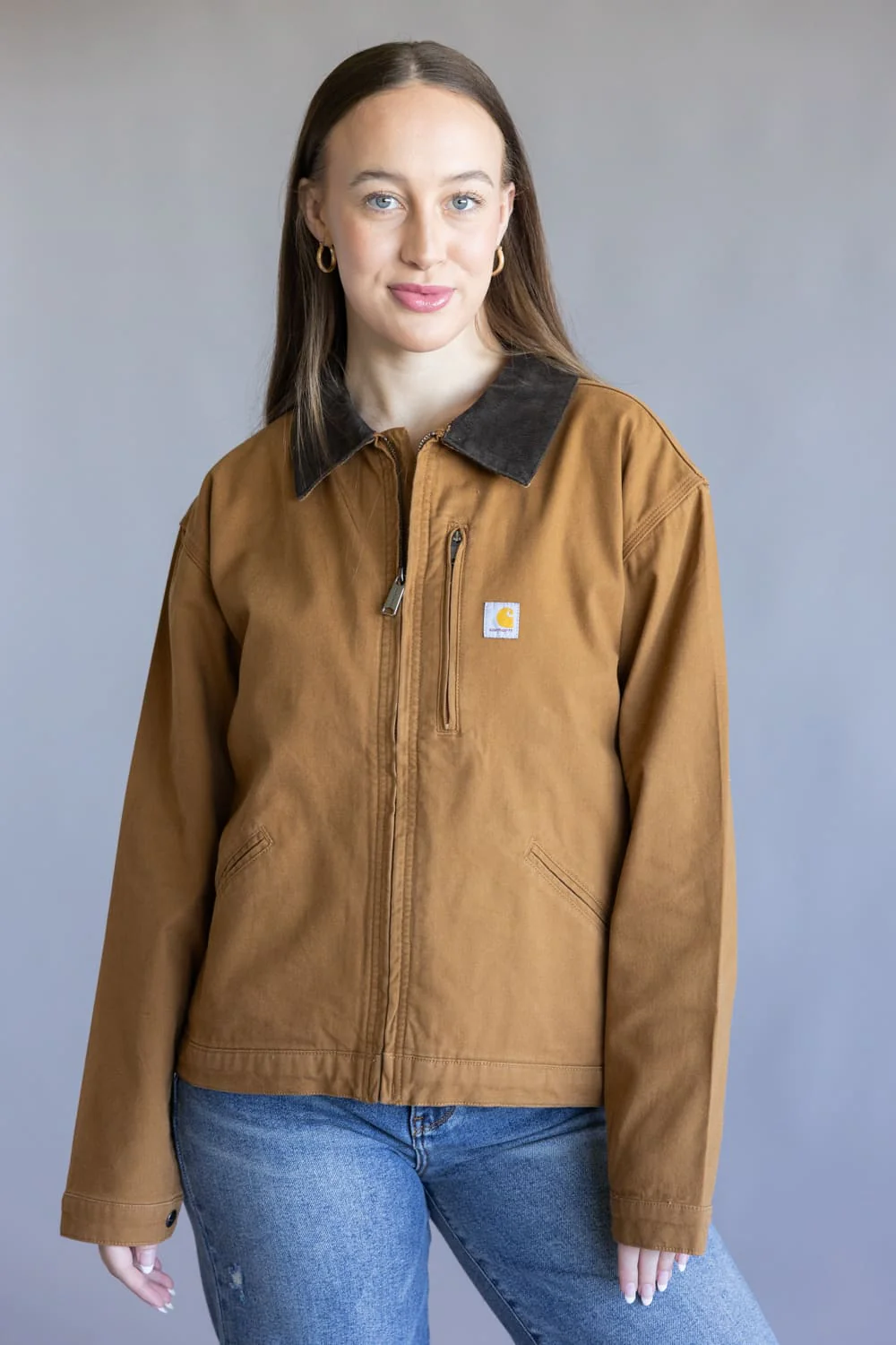 Carhartt Rugged Flex Canvas Detroit Jacket for Women in Carhartt Brown | 106208-BRN