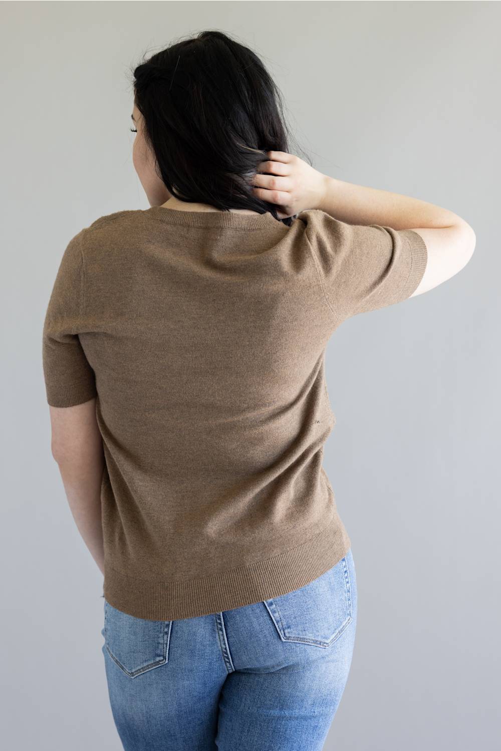 Charlotte Avery Puff Sleeve Top for Women in Mocha | 2400986-MOC - Image 4