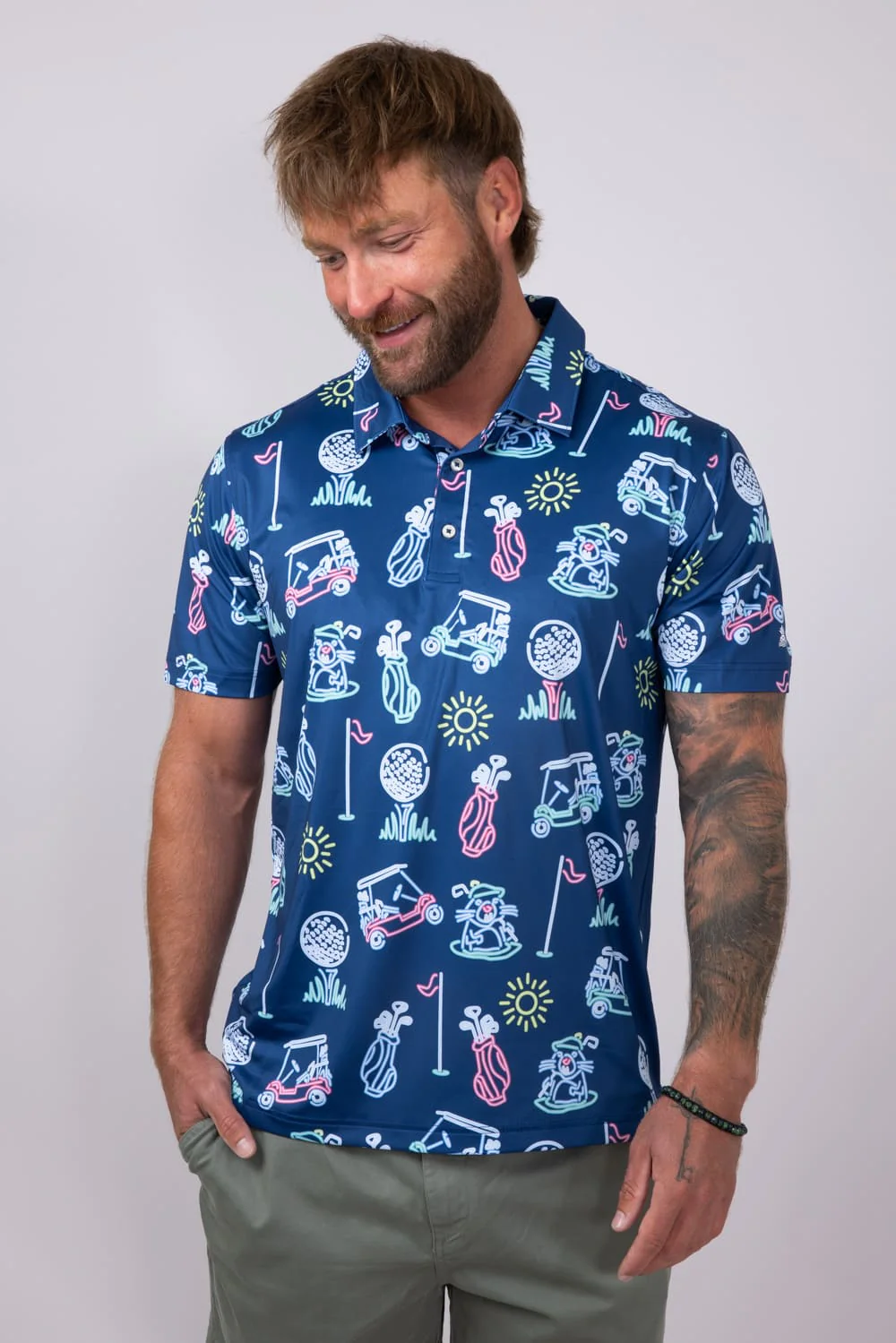 Chubbies Liberty Cup Performance Polo for Men in Blue | 582251-56